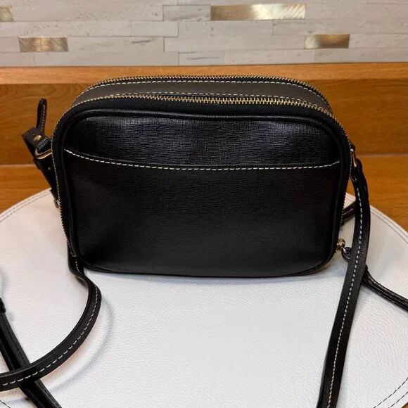 Dooney‎ & Bourke Saffiano Leather Sawyer Crossbody Purse Black - Picture 5 of 11